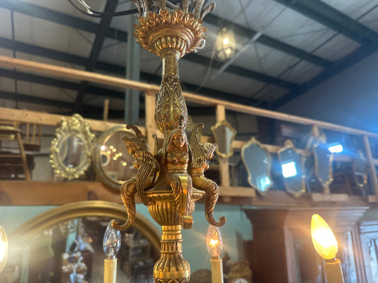 French Louis XV gilded bronze chandelier