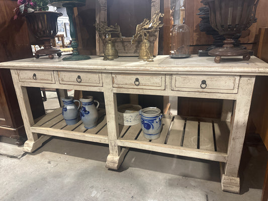 French Oak and marble console table