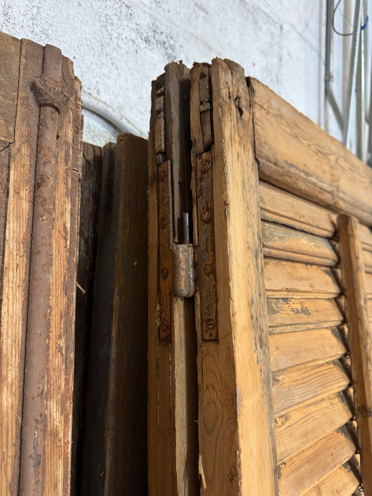 Antique Operable Louvered Wood Shutters