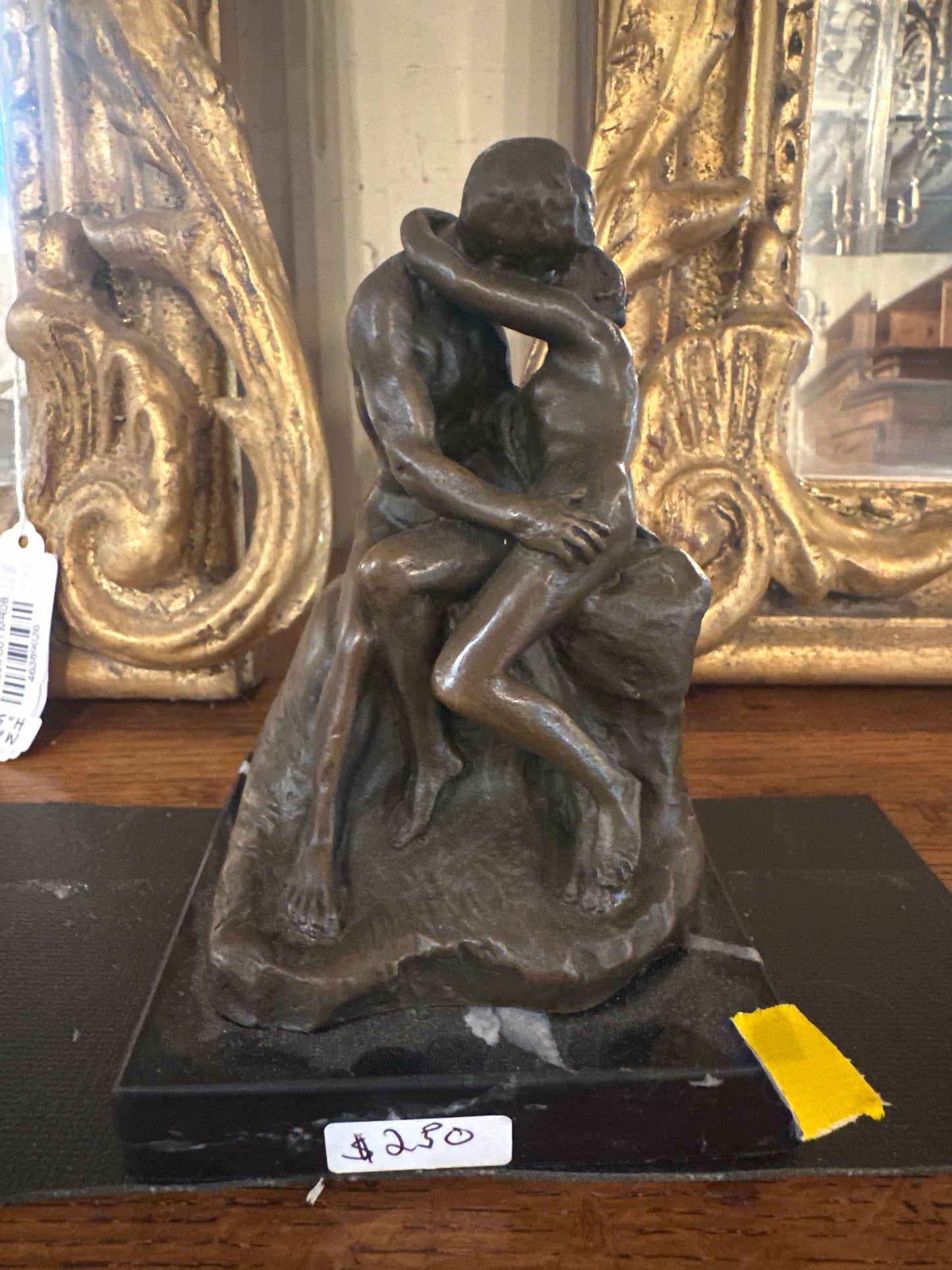 Auguste Rodin “The Kiss” sculpture in bronze