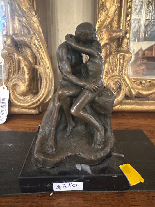 Auguste Rodin “The Kiss” sculpture in bronze