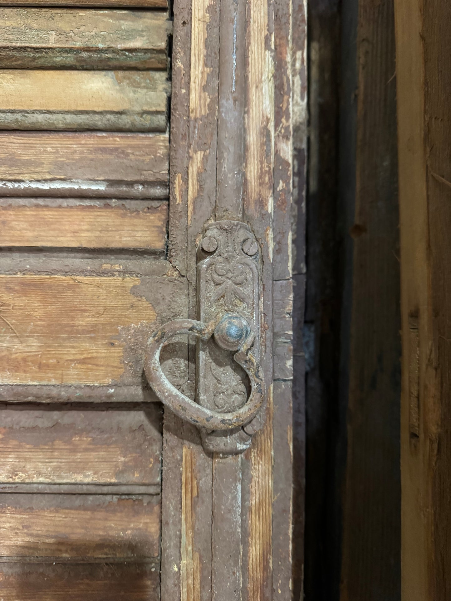 Reclaimed Wood Louvered Doors w/ Ring Pull Hardware