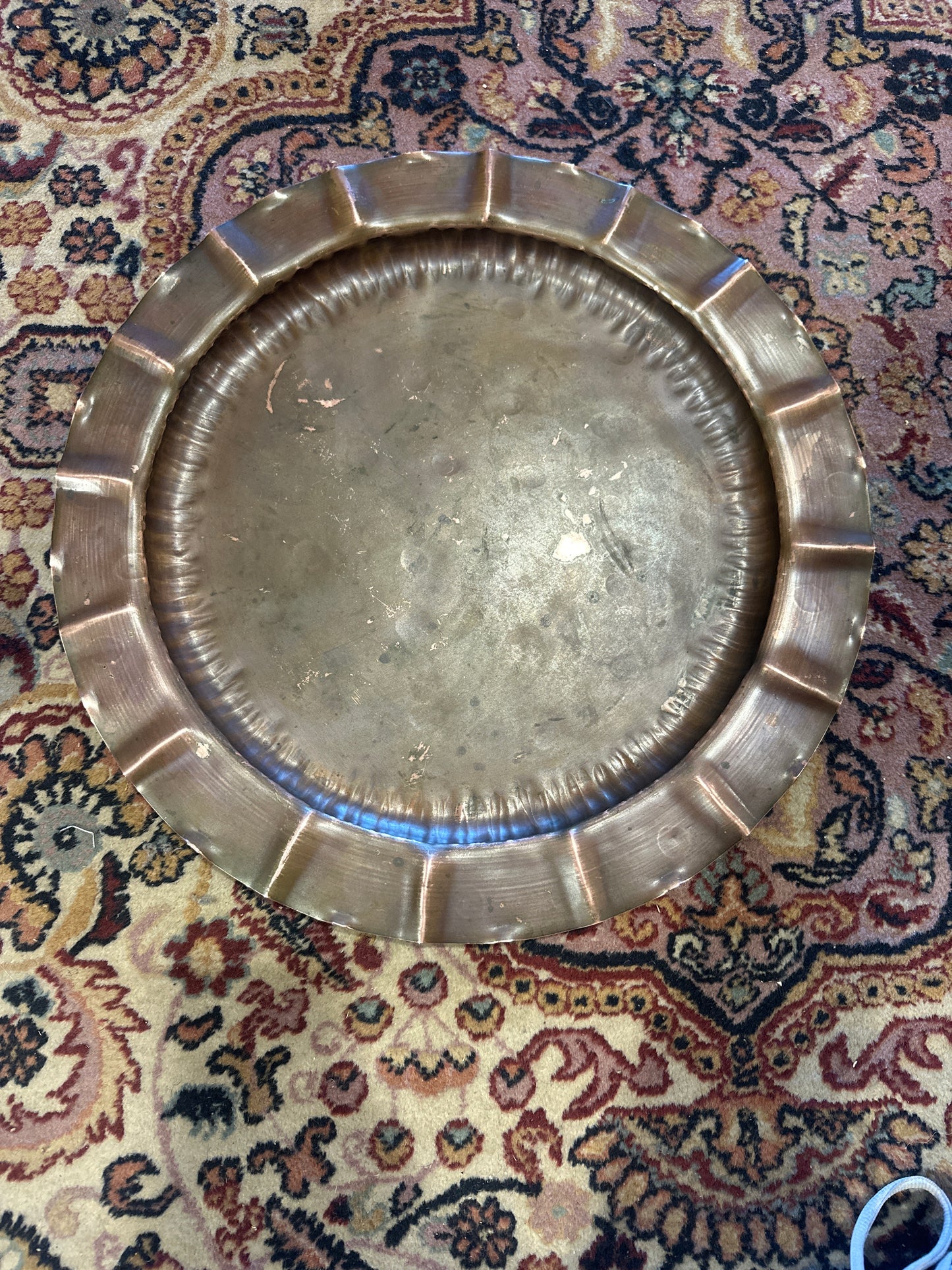 DrumGoll Hand Wrought Copper Serving Tray 16 inch