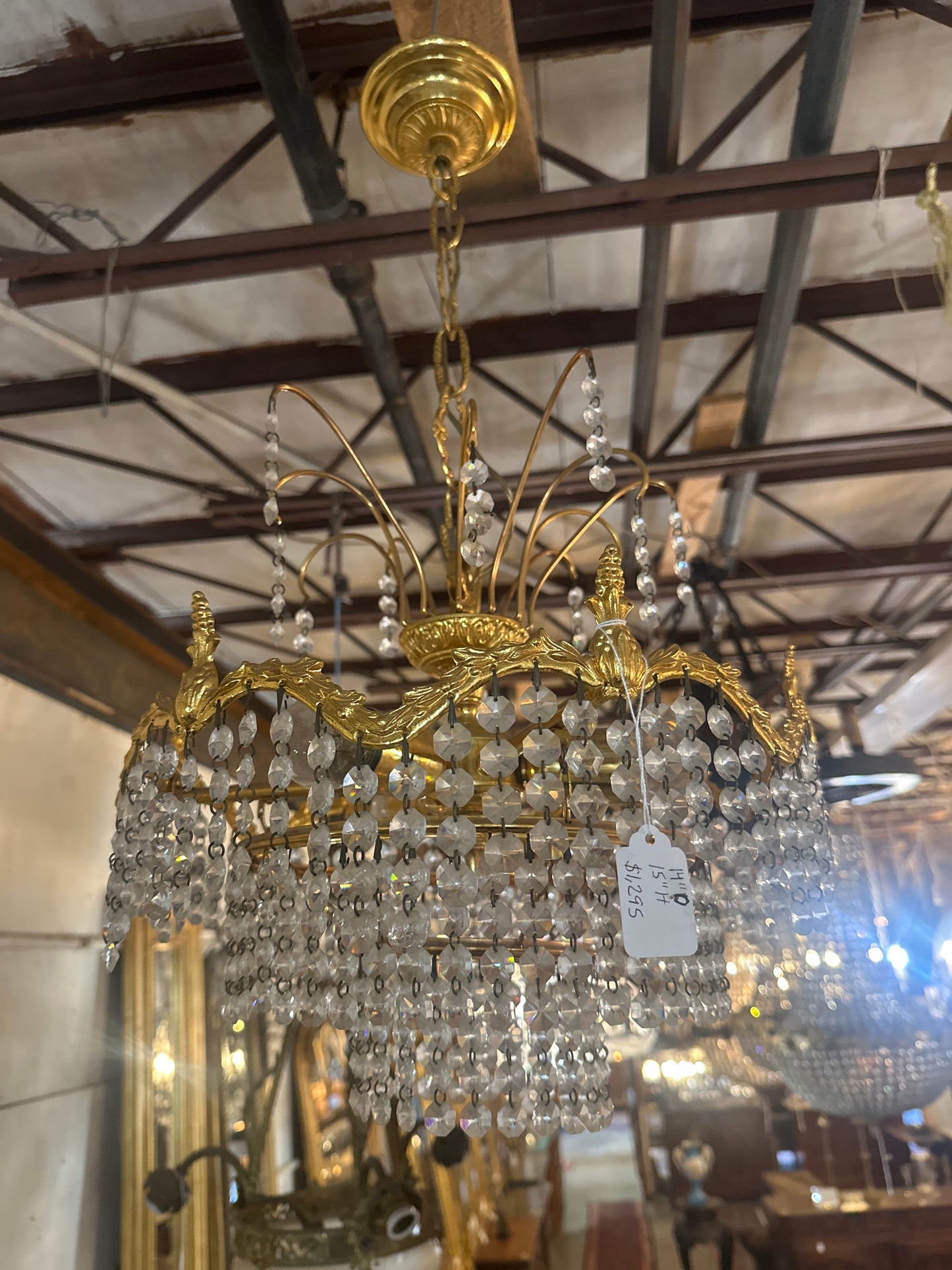 Italian Flushed Basket Chandelier