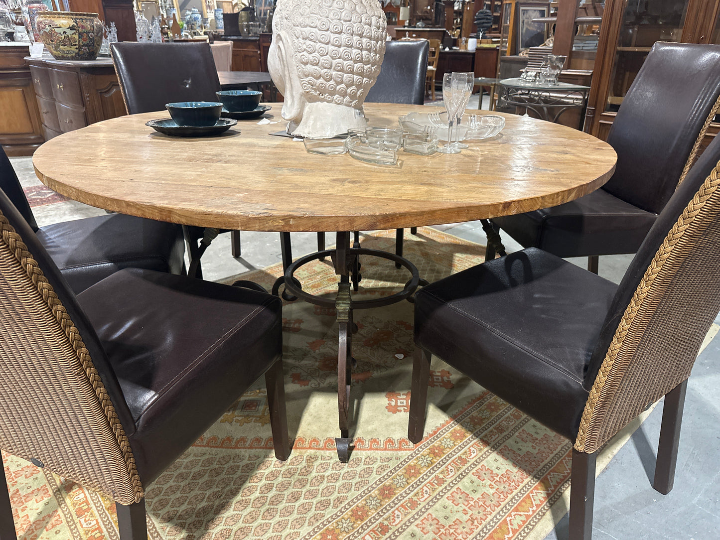 60 inch round teak table with base