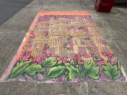 Rare 1941 Krewe of Athenians Nome King's Palace Hand Painted Mardi Gras Backdrop – 22 ft