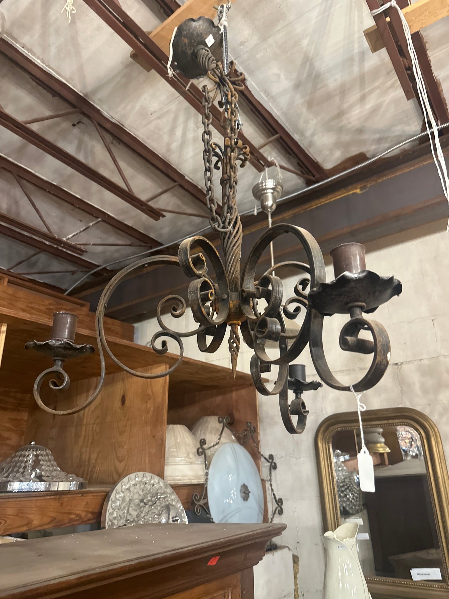 Late 19th Century Italian Iron Chandelier