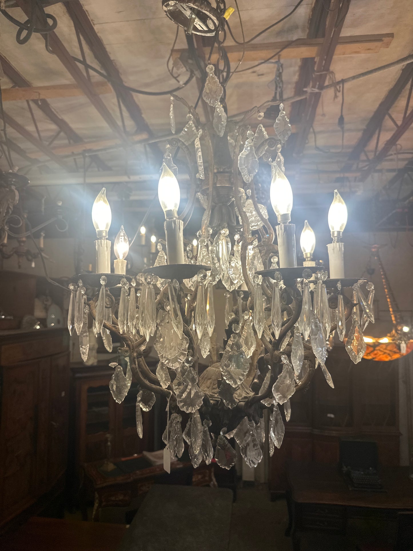 Antique french Late 18th Century 7 light chandelier