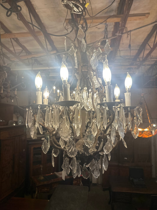 Antique french Late 18th Century 7 light chandelier