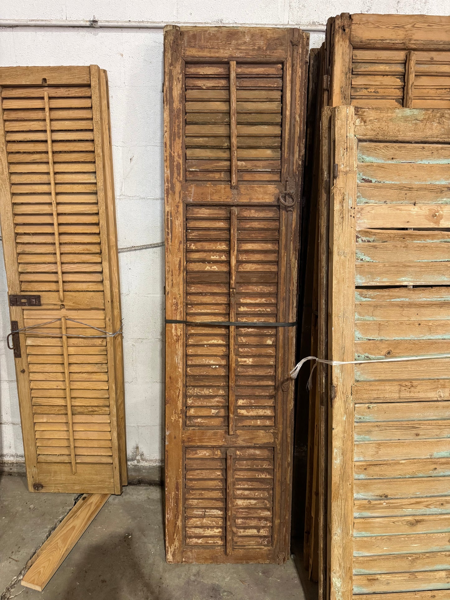 Reclaimed Wood Louvered Doors w/ Ring Pull Hardware
