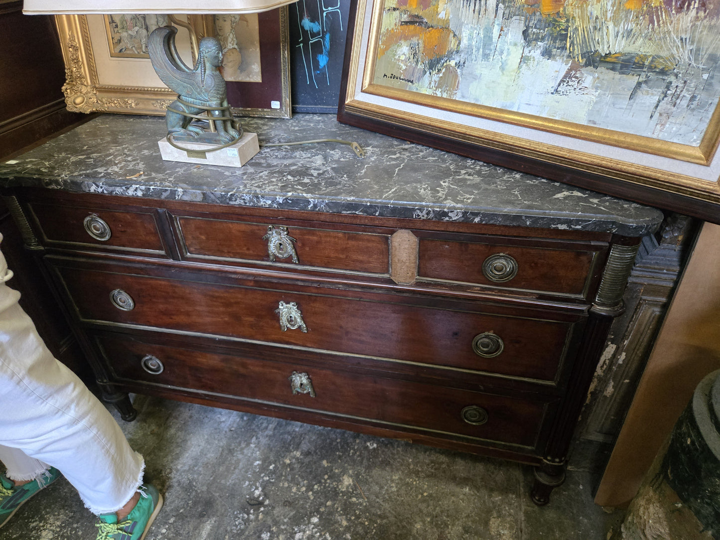18th Century French Louis XVI Marble-Top Commode, Circa 1780