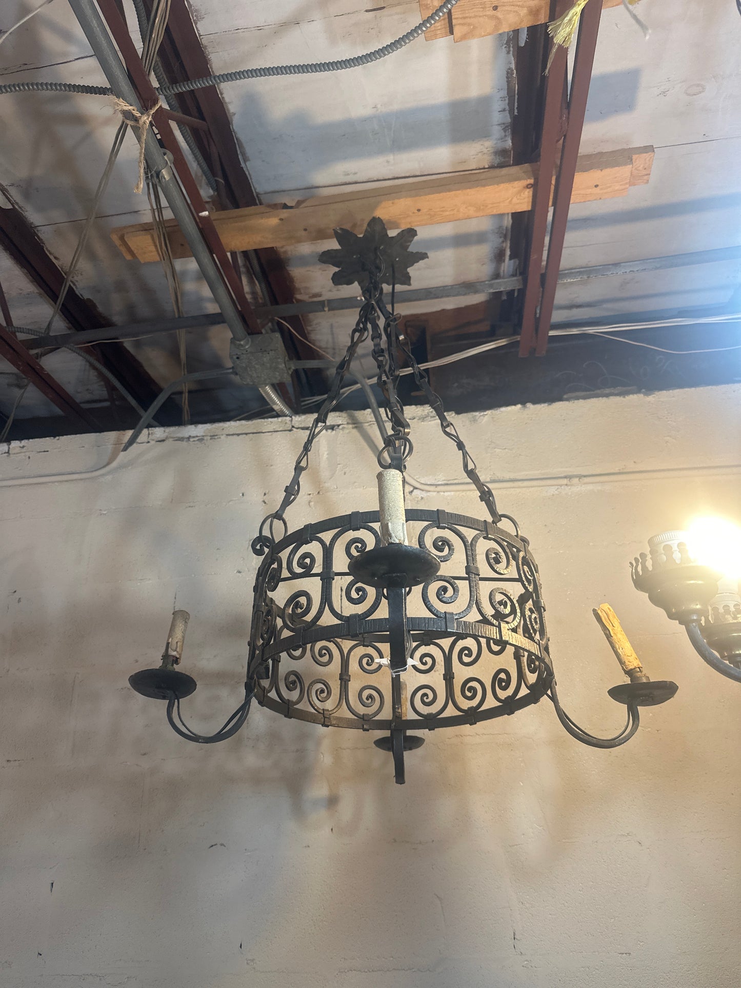 Gothic Revival Mid Century 4 light Chandelier