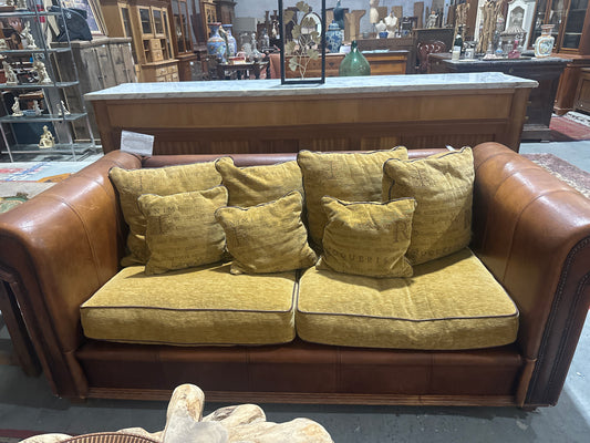 Late 1900s Traditional sheep leather sofa