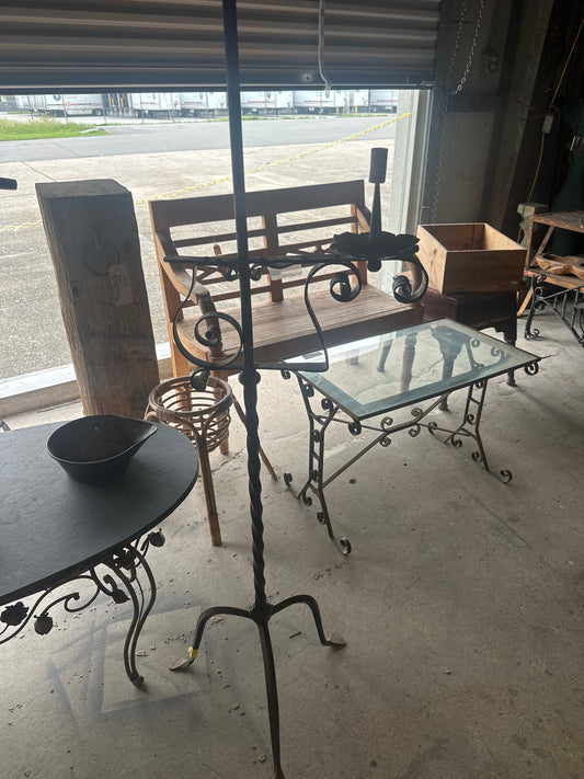 Antique wrought iron candle holder