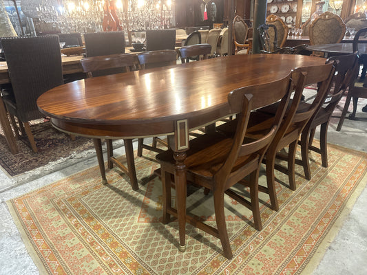 Dop Custom Mahogany table with Brass Trim