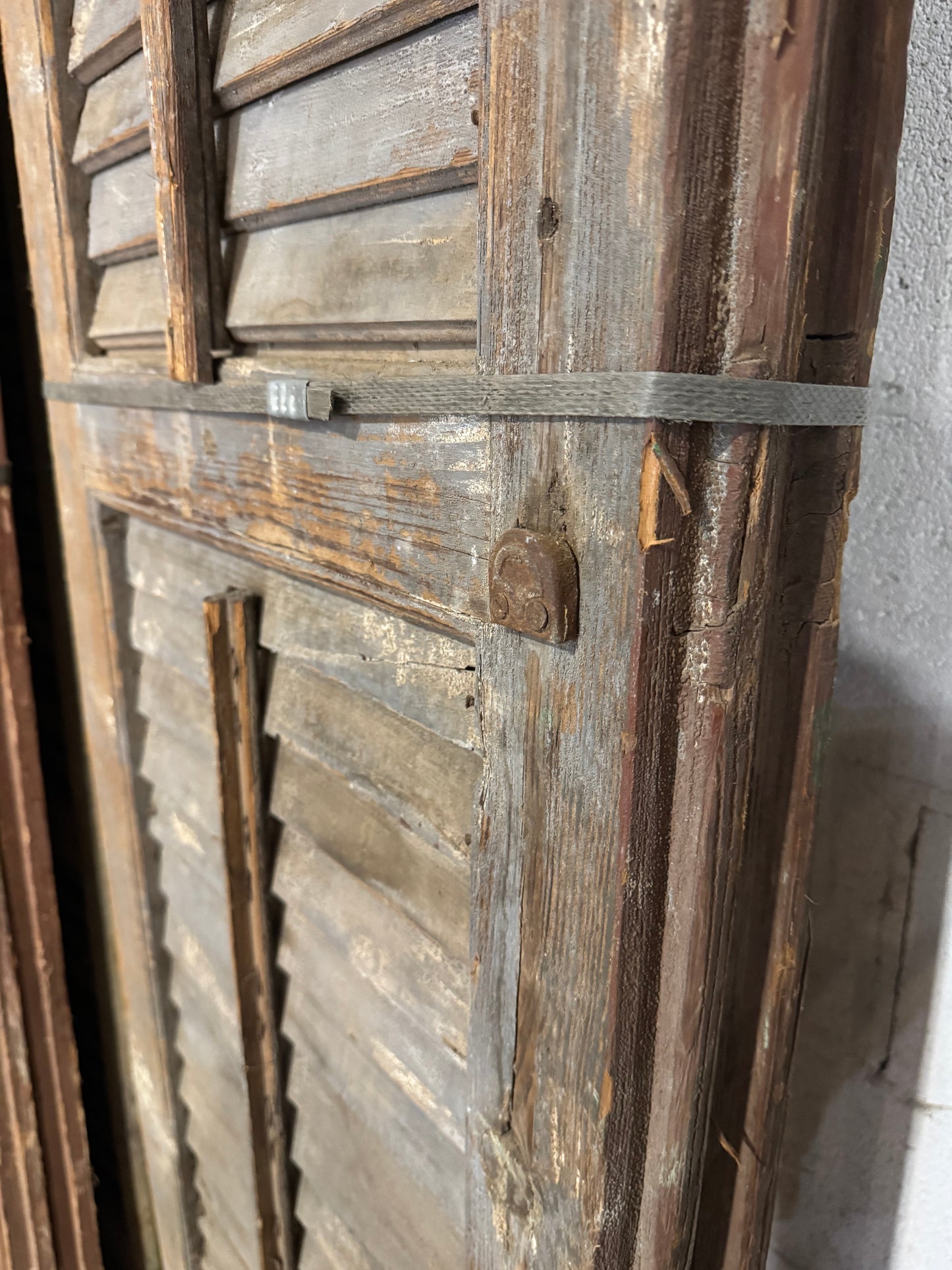 Antique Louvered Wood Shutter Doors