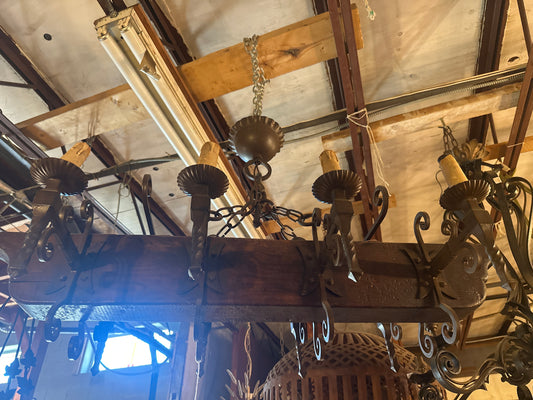 French Gothic revival 8 light chandelier