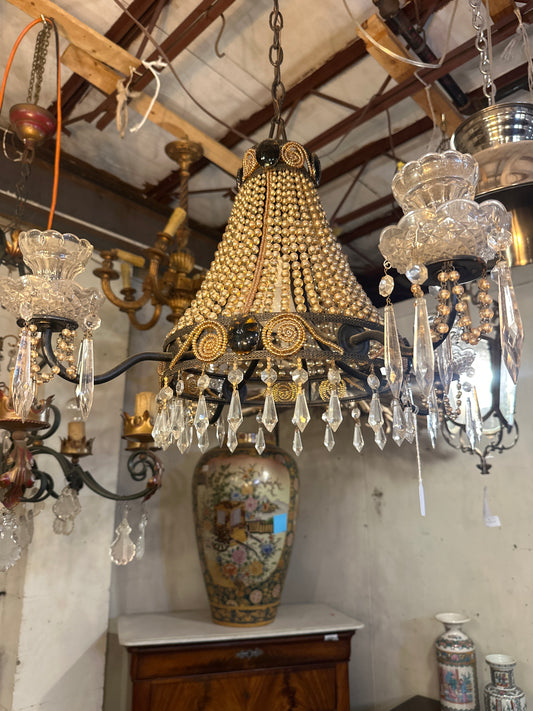 Vintage Hollywood Art Deco Chandelier