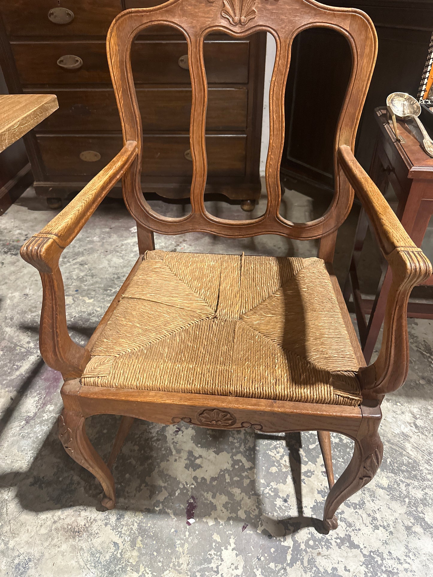Pair of early century rush chairs
