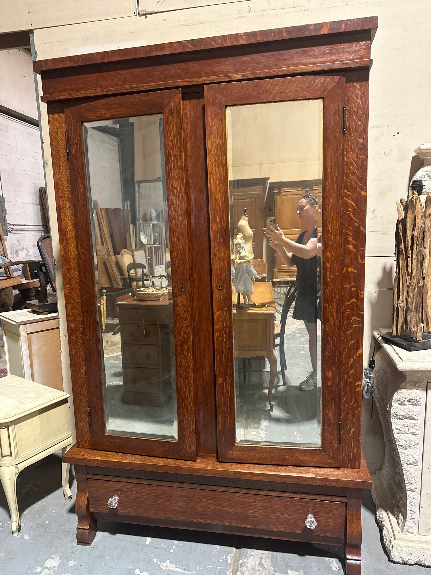 American Golden Oak Armoire