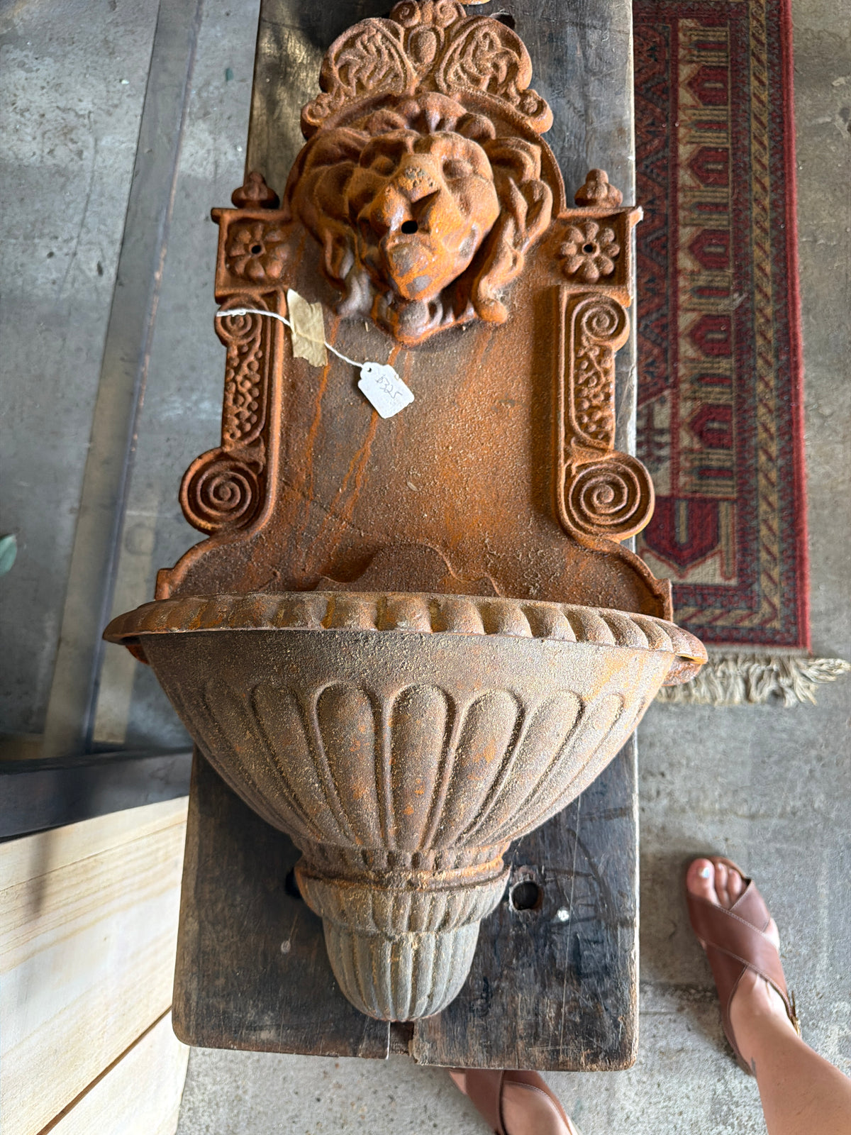 Antique Iron Lion Head Water Spout