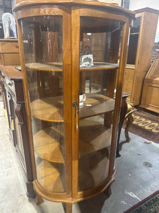 American oak display cabinet