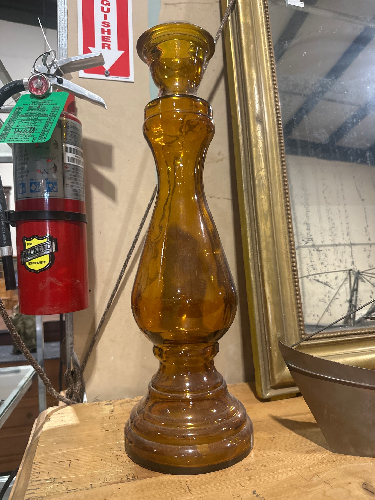 Vintage Honey Glass Vase