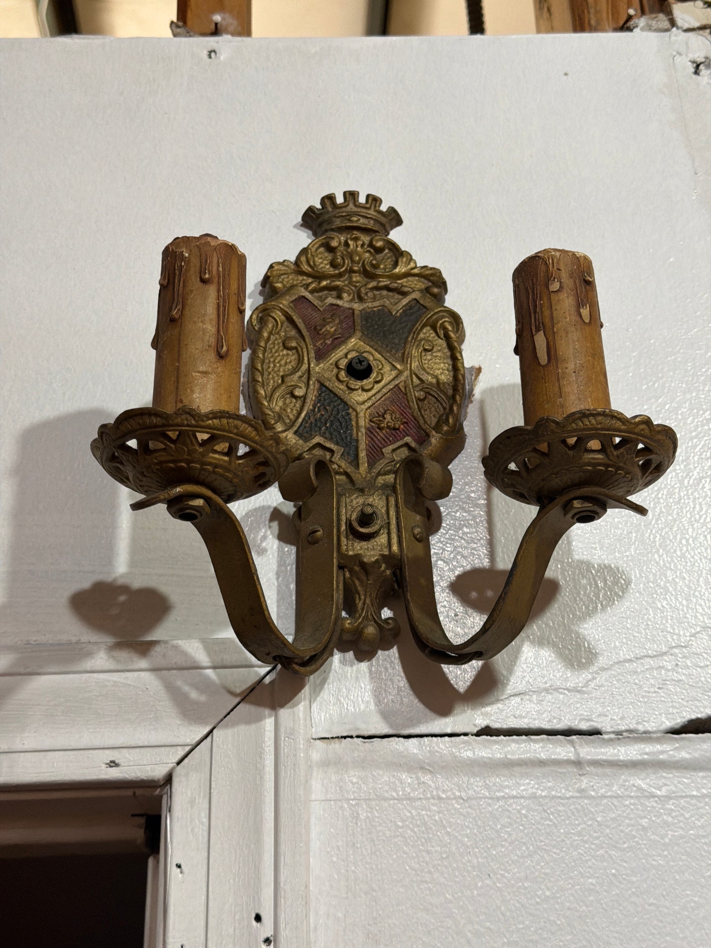 Pair Mediterranean Revival Sconces Circa 1920