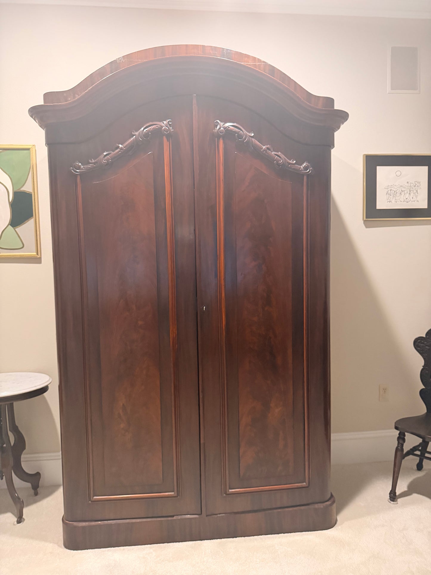 Antique Mahogany 2 door armoire