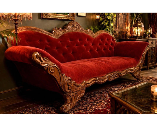 Red Velvet Couch