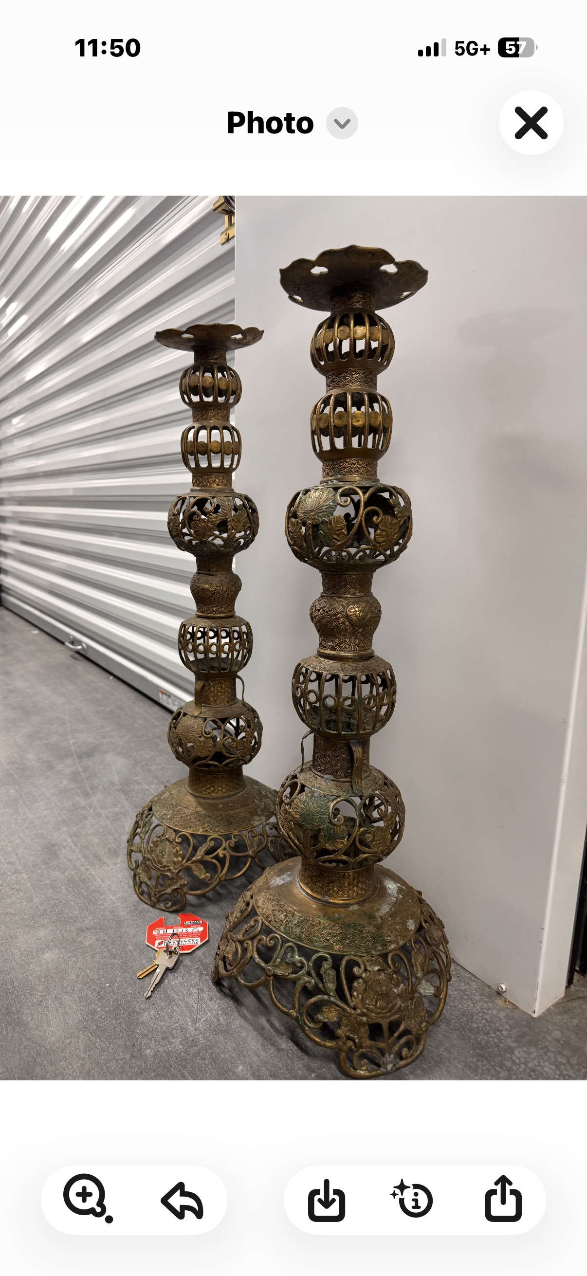 Brass candle sticks pair