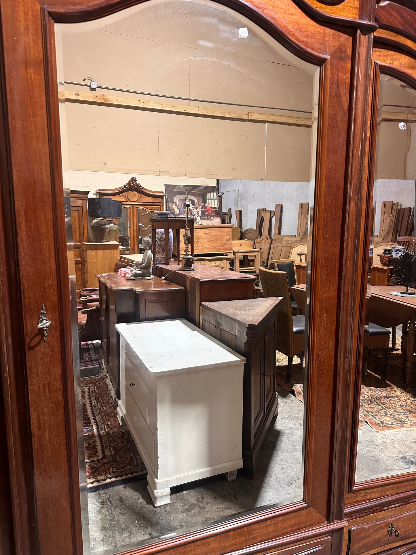 Late 19th century LXV 3 mirrored armoire