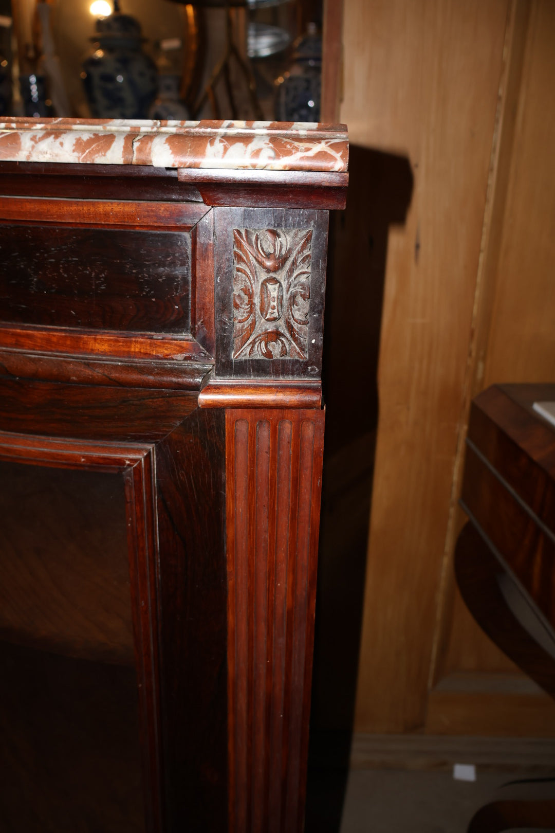 Marble Mahogany Corner Cabinet 1900 Holland