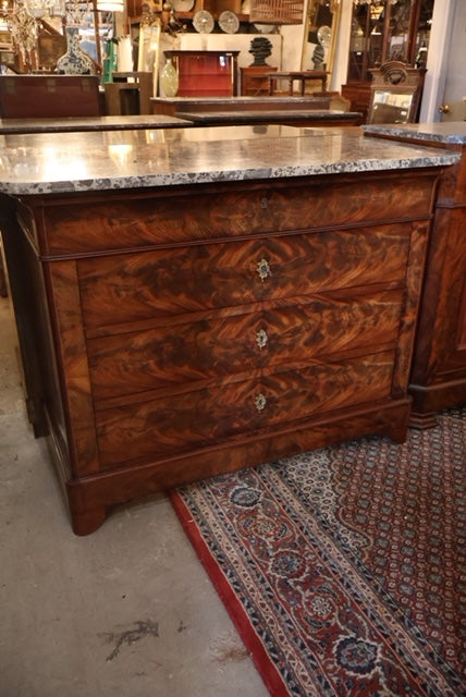 Louis Phillip Walnut Commode w/ Marble
