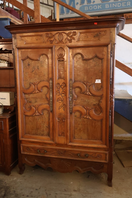 1860s French LXV Armoire Burled Walnut