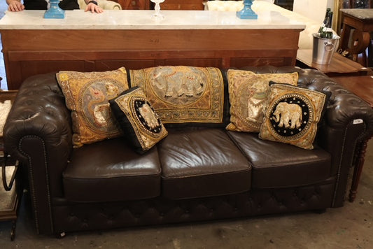 1900s Dark Chesterfield Sofa