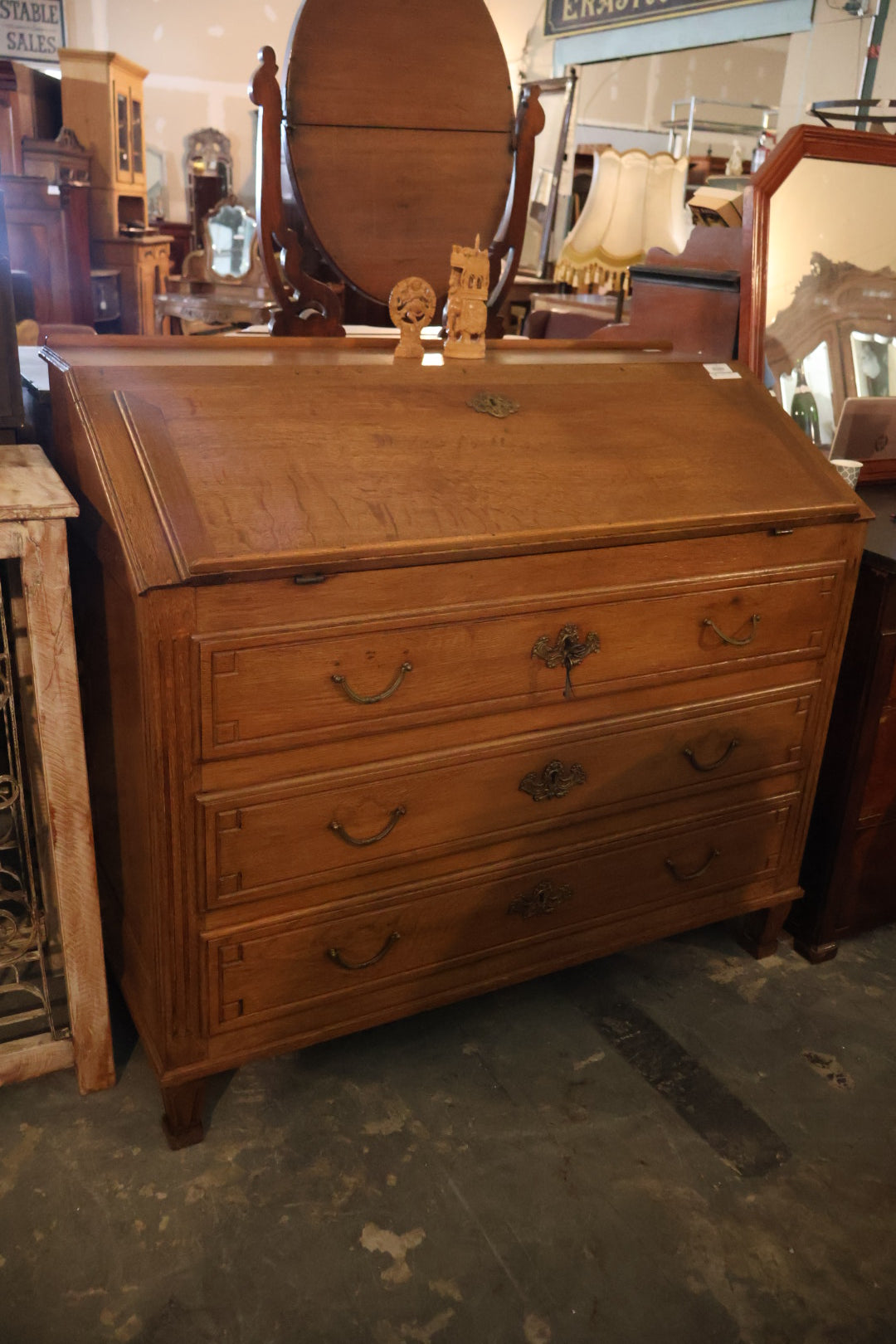 1850s French LVI Oak Desk