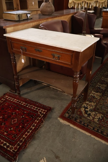 Mahogany Side table  w/ Marble