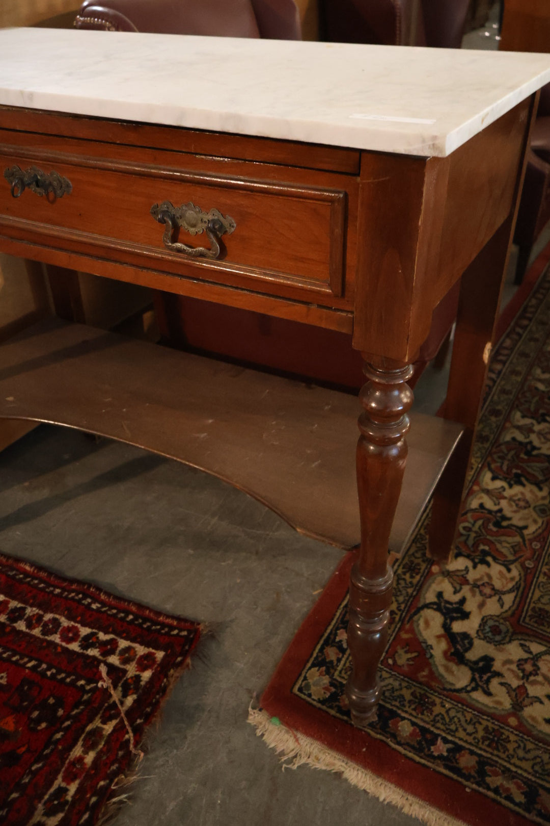 Mahogany Side table  w/ Marble