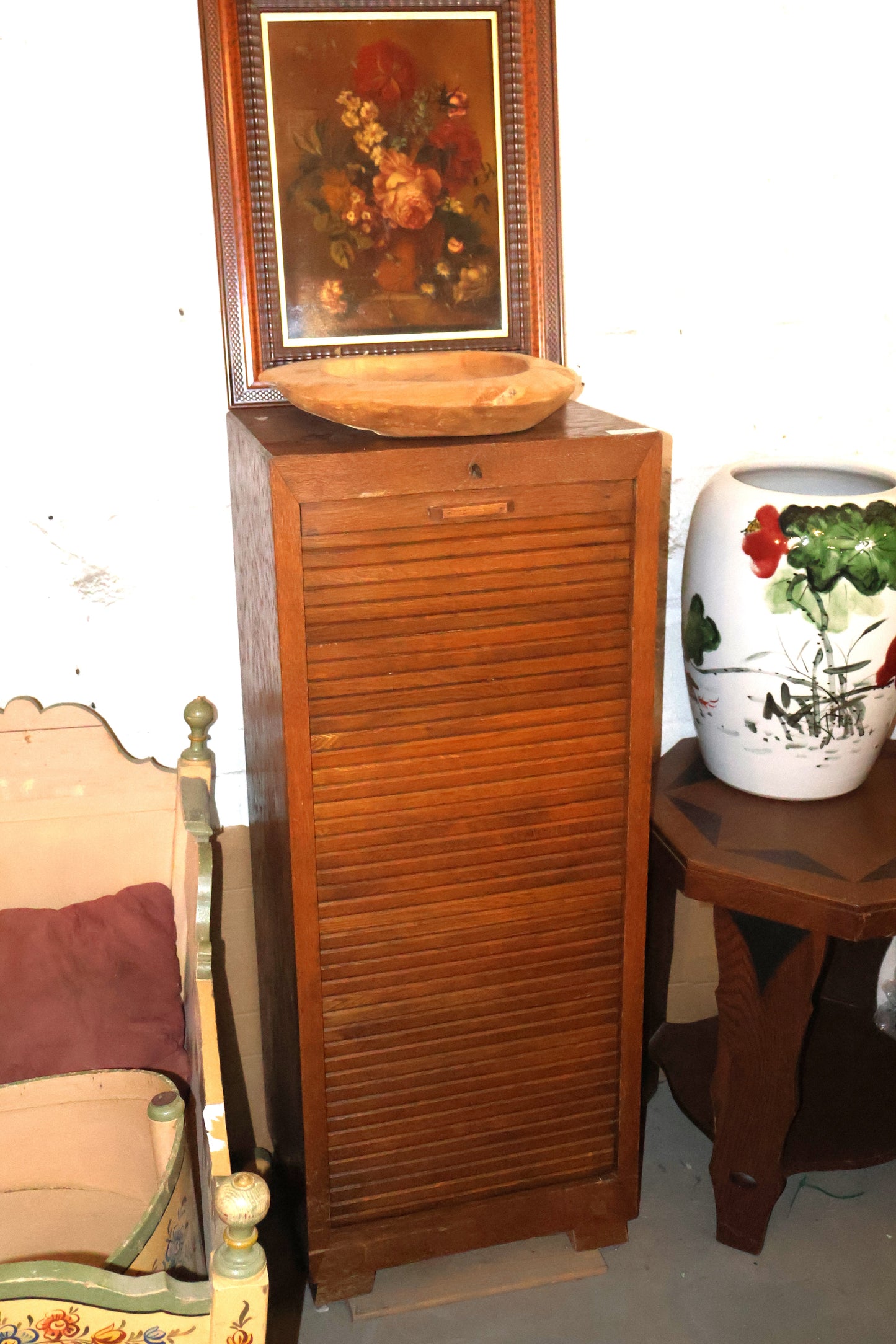 Oak Rolltop Cabinet