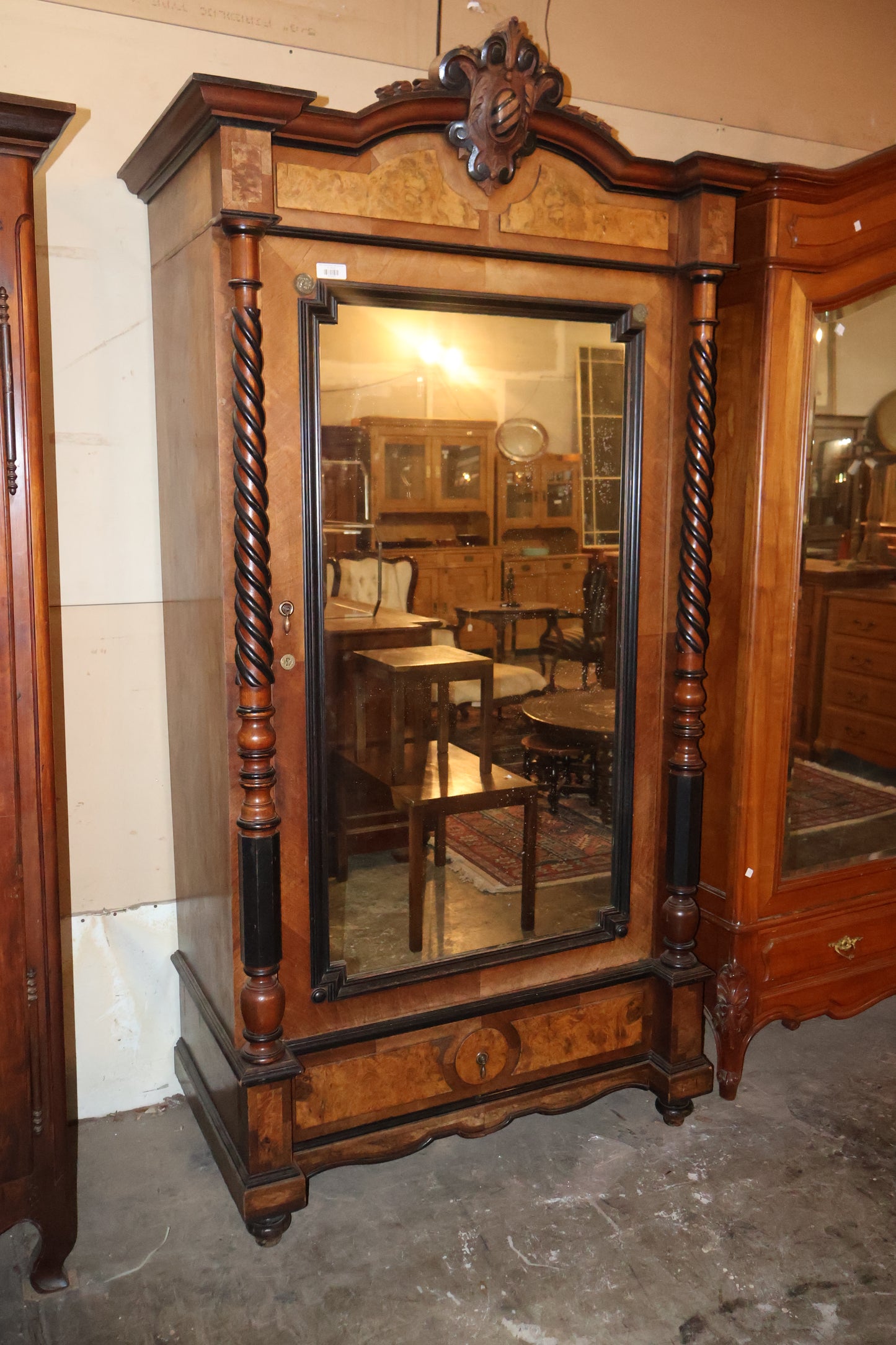 1800 France Burled walnut armoire