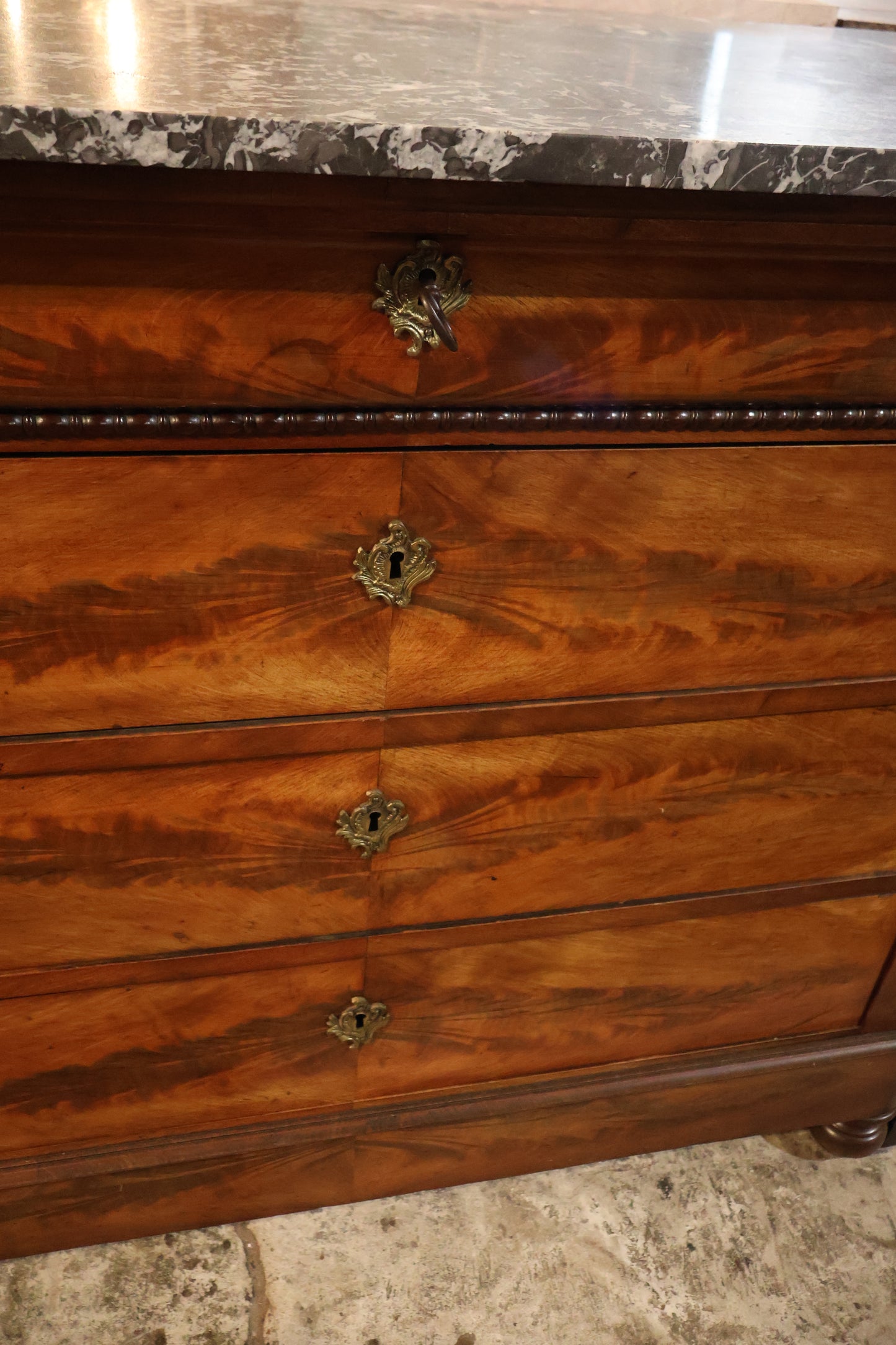 Louis Philippe Mahogany Commode with Marble