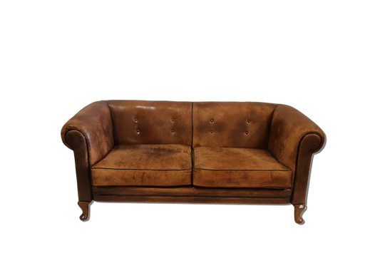 1920s English Sheepskin Sofa