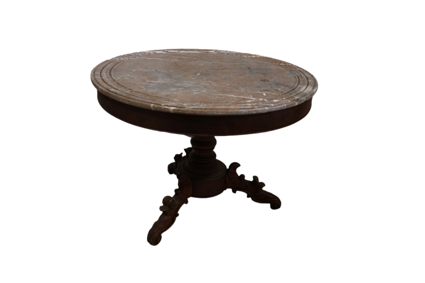 1880s French Circle Table with Marble