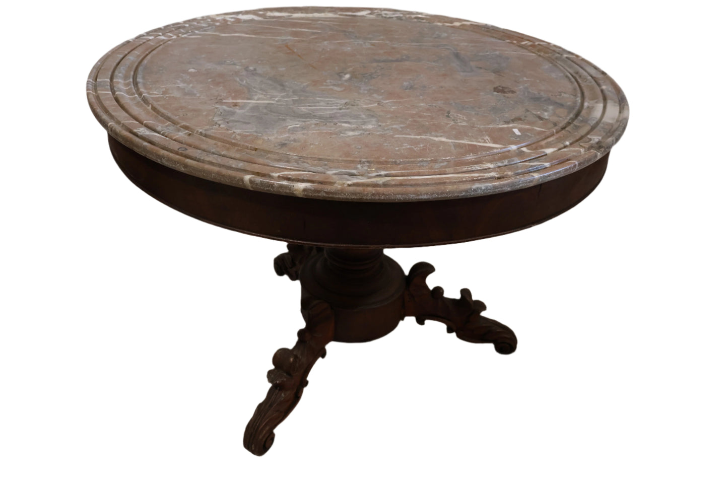 1880s French Circle Table with Marble