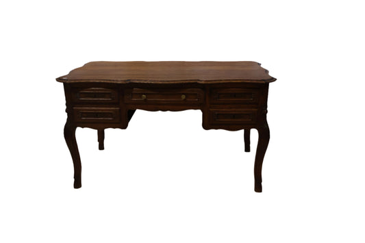 1880s L15th Carved Oak desk