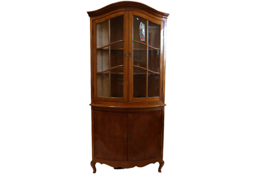 1920s Neo Classical Cherry Corner Cabinet