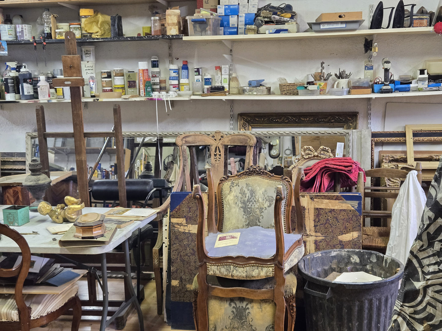 19th Century French Architectural Door Mirror from Provence