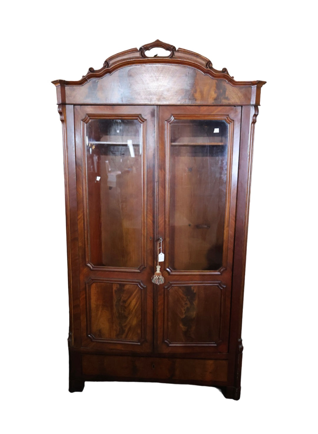 Mahogany Glass Front Bookcase