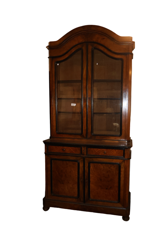 Burled Sideboard w/ Black Trim & Glass doors